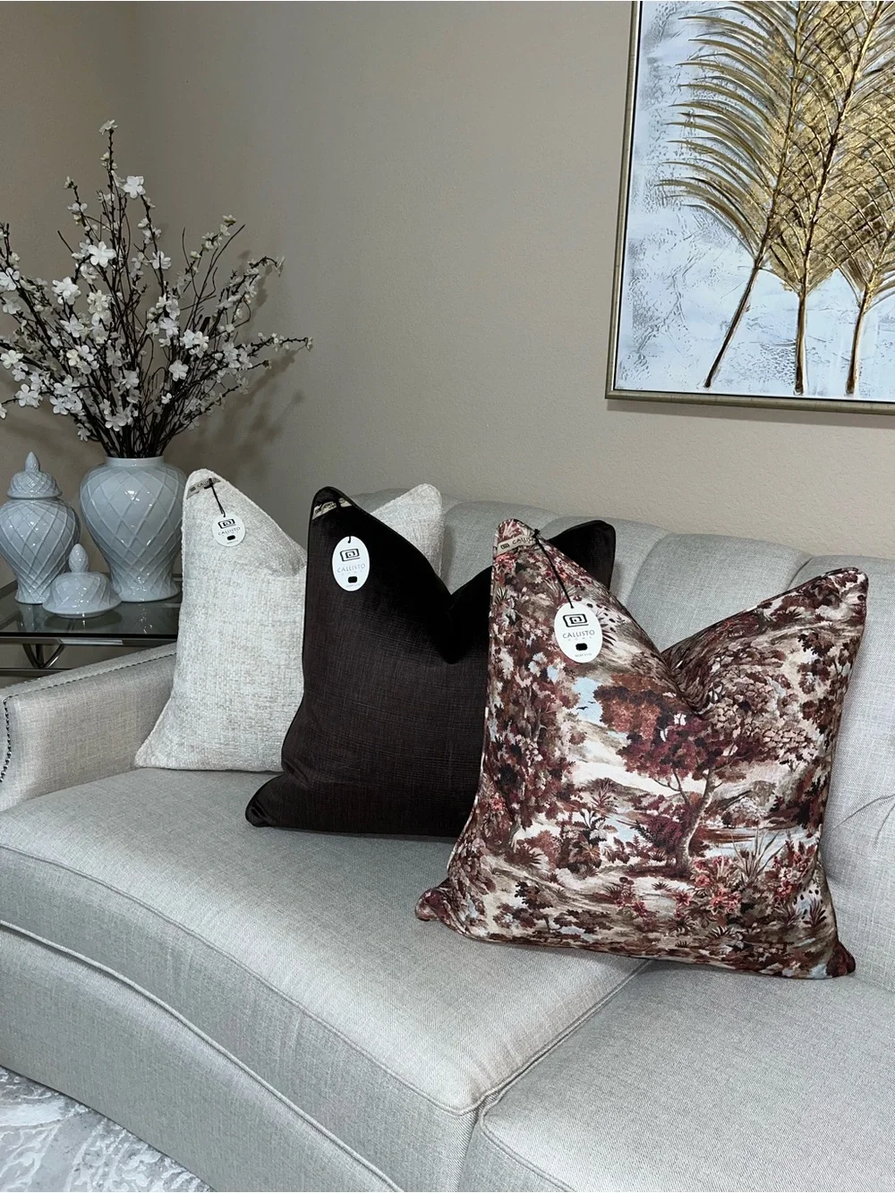 1-NWT CALLISTO HOME AUTUMN LANDSCAPE DESIGN LUXURY DECORATIVE PILLOW (T10188F14)